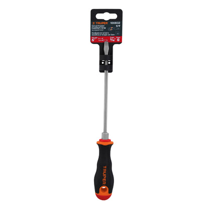 DESARMADOR PLANO 3/16'' X 6'' MANGO COMFORT GRIP, TRUPER 100832 P