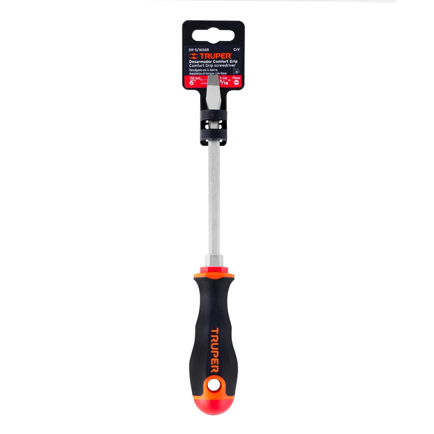 DESARMADOR PLANO 5/16'' X 6'' MANGO COMFORT GRIP, TRUPER *
