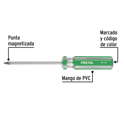 DESARMADOR PUNTA TORX T 15 MANGO DE PVC, PRETUL 29983  P