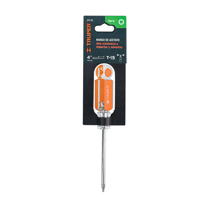 DESARMADOR PUNTA TORX T 15 MANGO DE ACETATO, TRUPER P