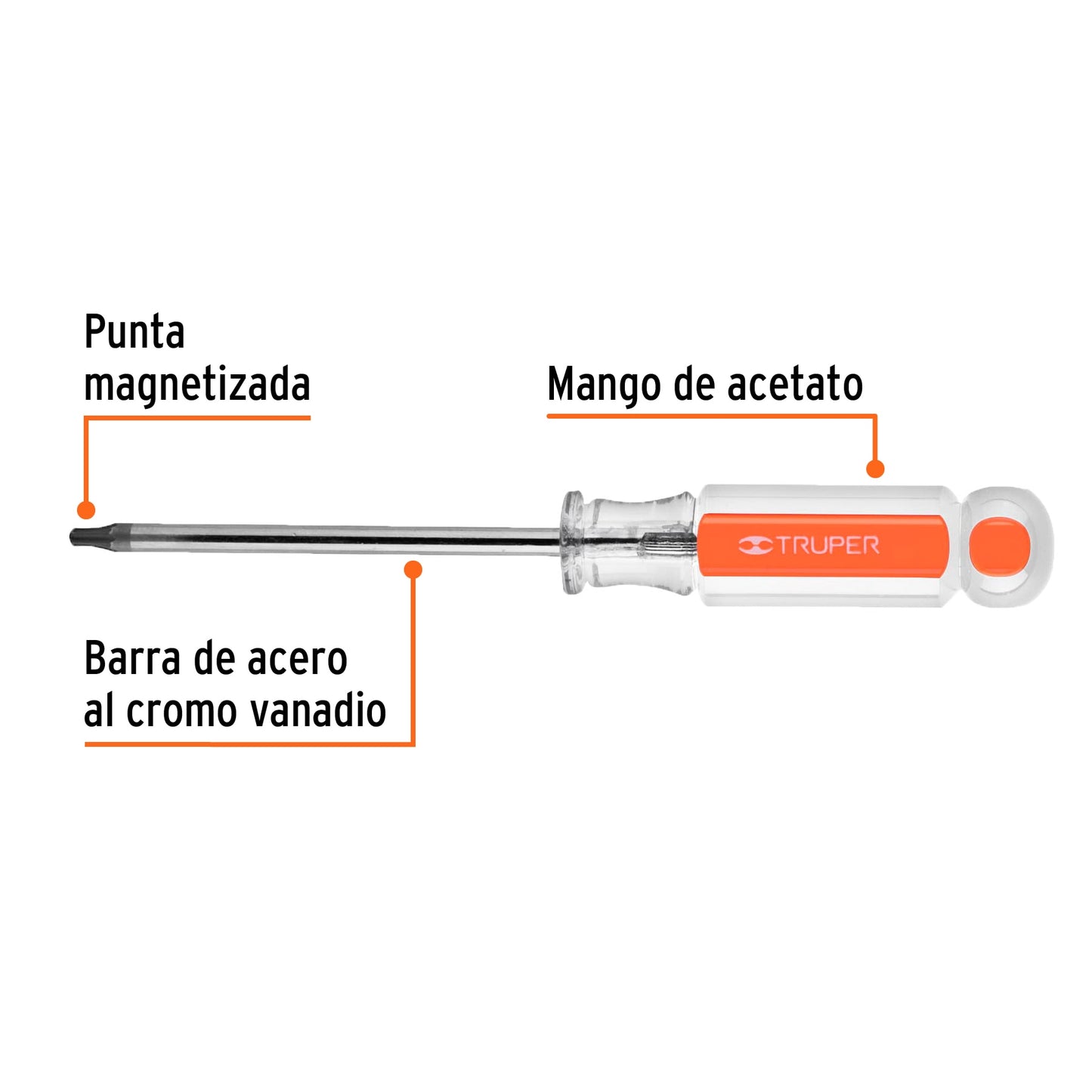 DESARMADOR PUNTA TORX T 20 MGO ACETATO 15103 *
