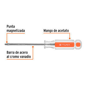 DESARMADOR PUNTA TORX T 25 MANGO DE ACETATO, TRUPER 15104 P