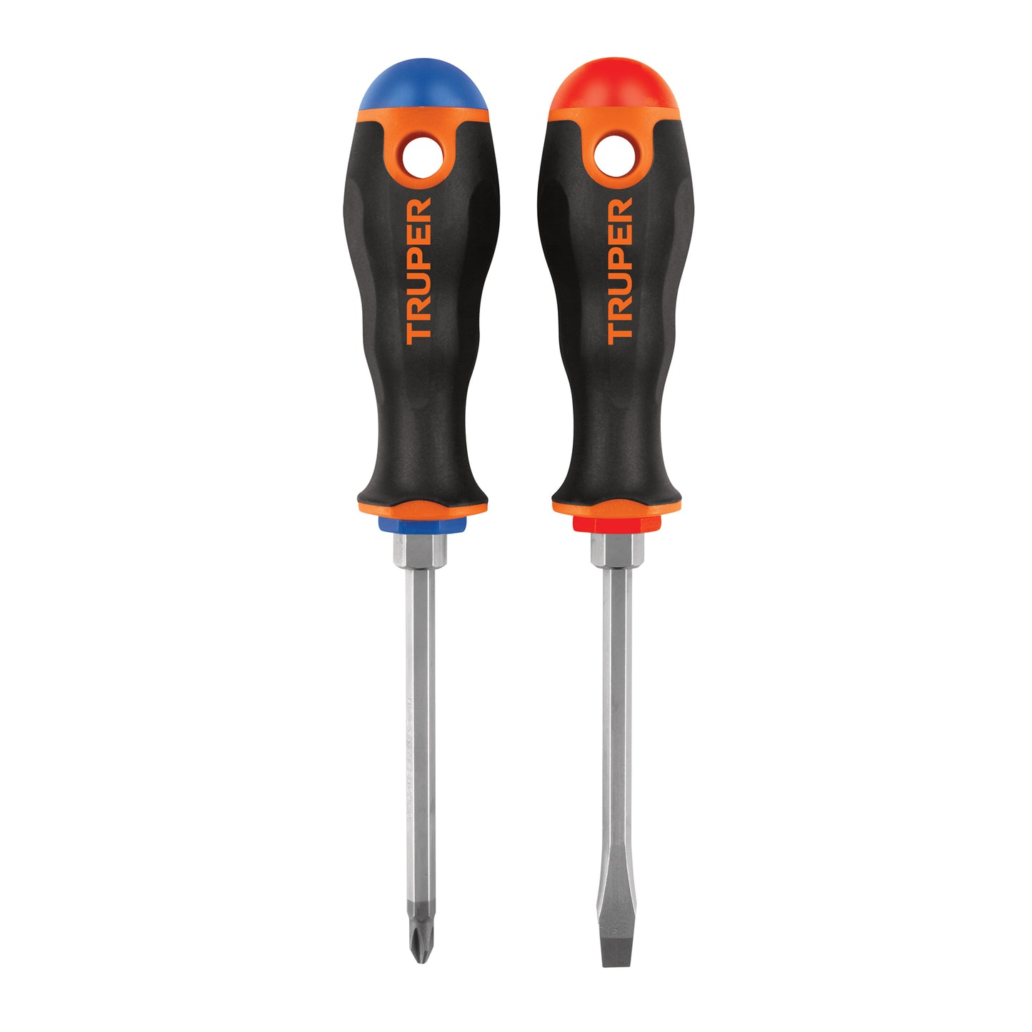 DÚO DE DESARMADORES 1/4" x 4" MANGO COMFORT GRIP, TRUPER 19622 *