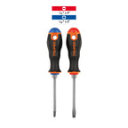 DÚO DE DESARMADORES 1/4" x 4" MANGO COMFORT GRIP, TRUPER 19622 *