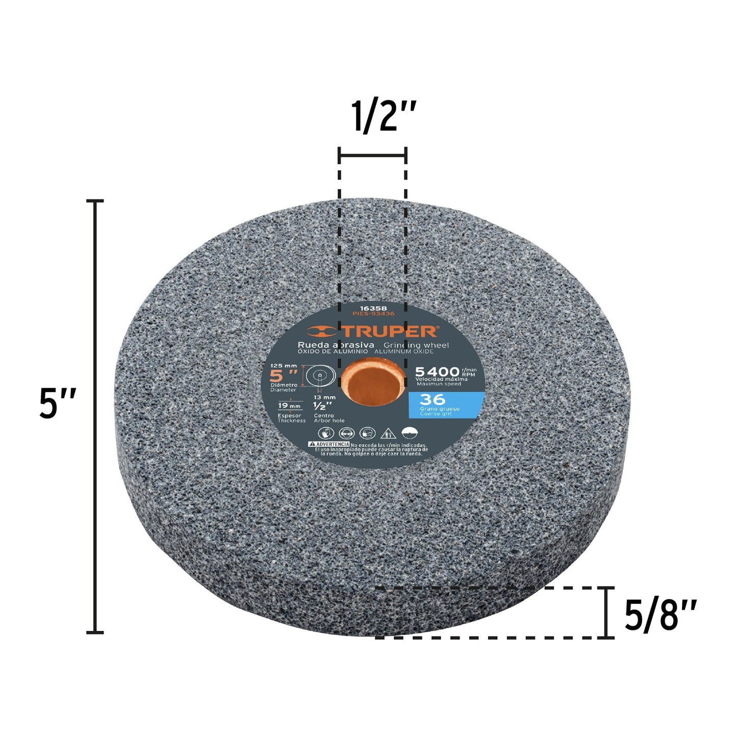 ESMERIL DE BANCO DE 5" DE 1/6 HP (120 W), PRETUL 29994 *