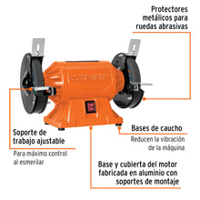 Cargar imagen en el visor de la galería, ESMERIL DE BANCO DE 6&quot; DE 1/2 HP (370 W), TRUPER 12785 P
