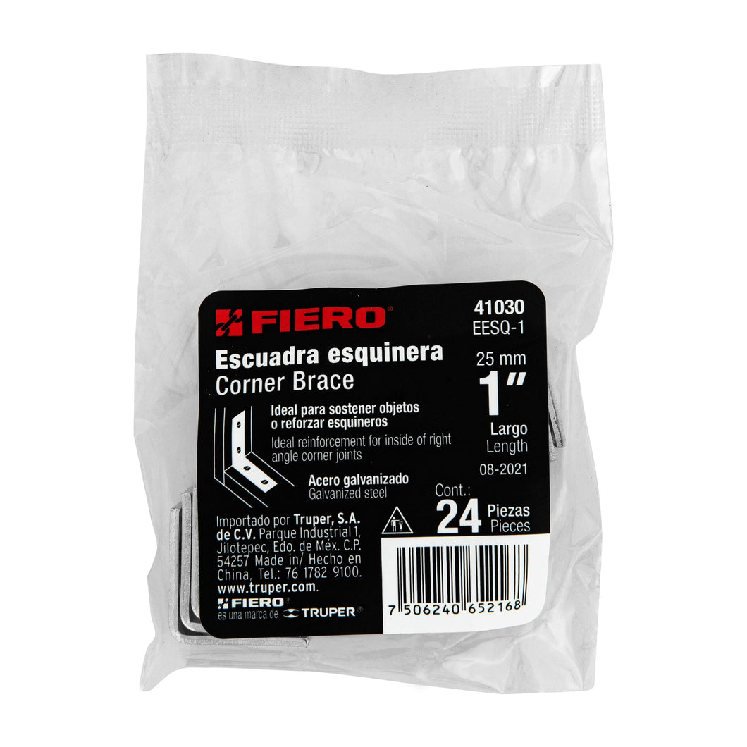 BOLSA CON 24 ESCUADRAS ESQUINERAS 1'' X 1'', FIERO 41030 *