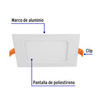 LUMINARIO LED SLIM, EMPOTRAR CUADRADO, 6W 48540 *