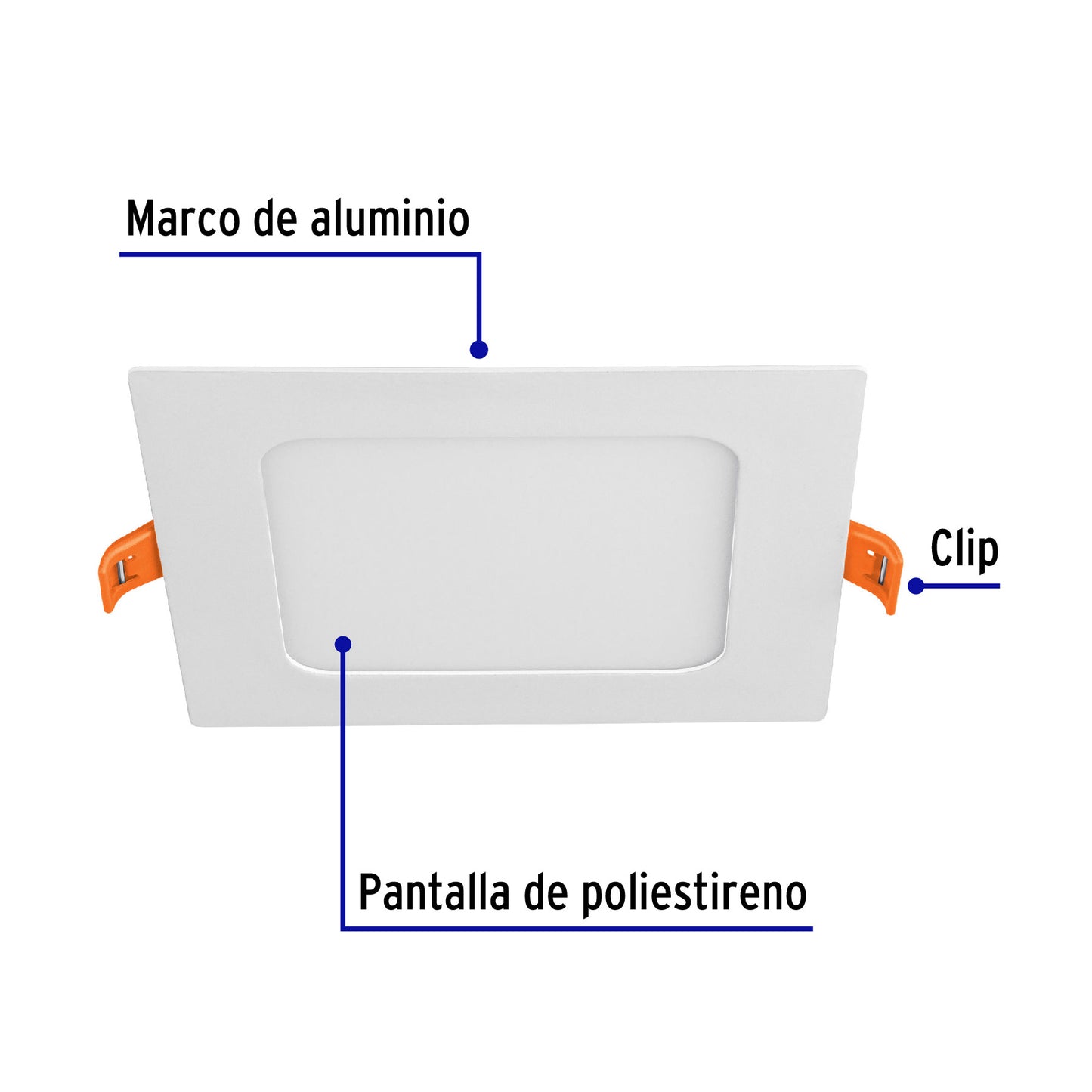 LUMINARIO LED SLIM, EMPOTRAR CUADRADO, 6W 48540 *