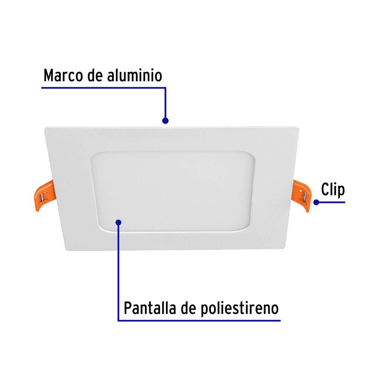 LUMINARIO LED SLIM, EMPOTRAR CUADRADO, 6W 48540 *