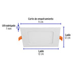 LUMINARIO LED SLIM, EMPOTRAR CUADRADO, 6W 48540 *