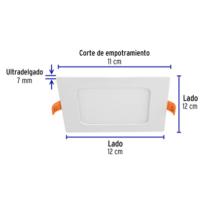 LUMINARIO LED SLIM, EMPOTRAR CUADRADO, 6W 48540 *