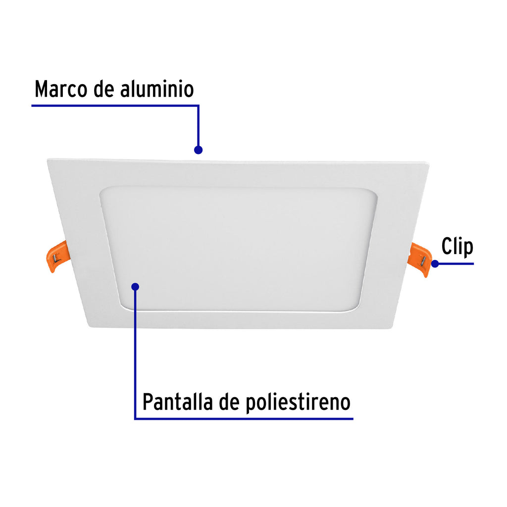LUMINARIO LED SLIM,EMPOTRAR CUADRADO,12W 48541  *