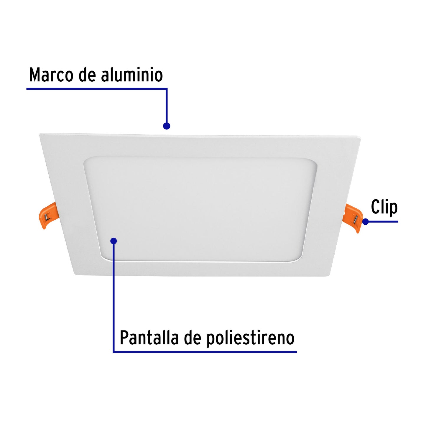 LUMINARIO LED SLIM,EMPOTRAR CUADRADO,12W 48541  *