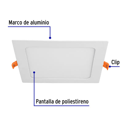LUMINARIO LED SLIM,EMPOTRAR CUADRADO,12W 48541  *