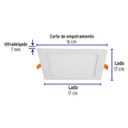 LUMINARIO LED SLIM,EMPOTRAR CUADRADO,12W 48541  *