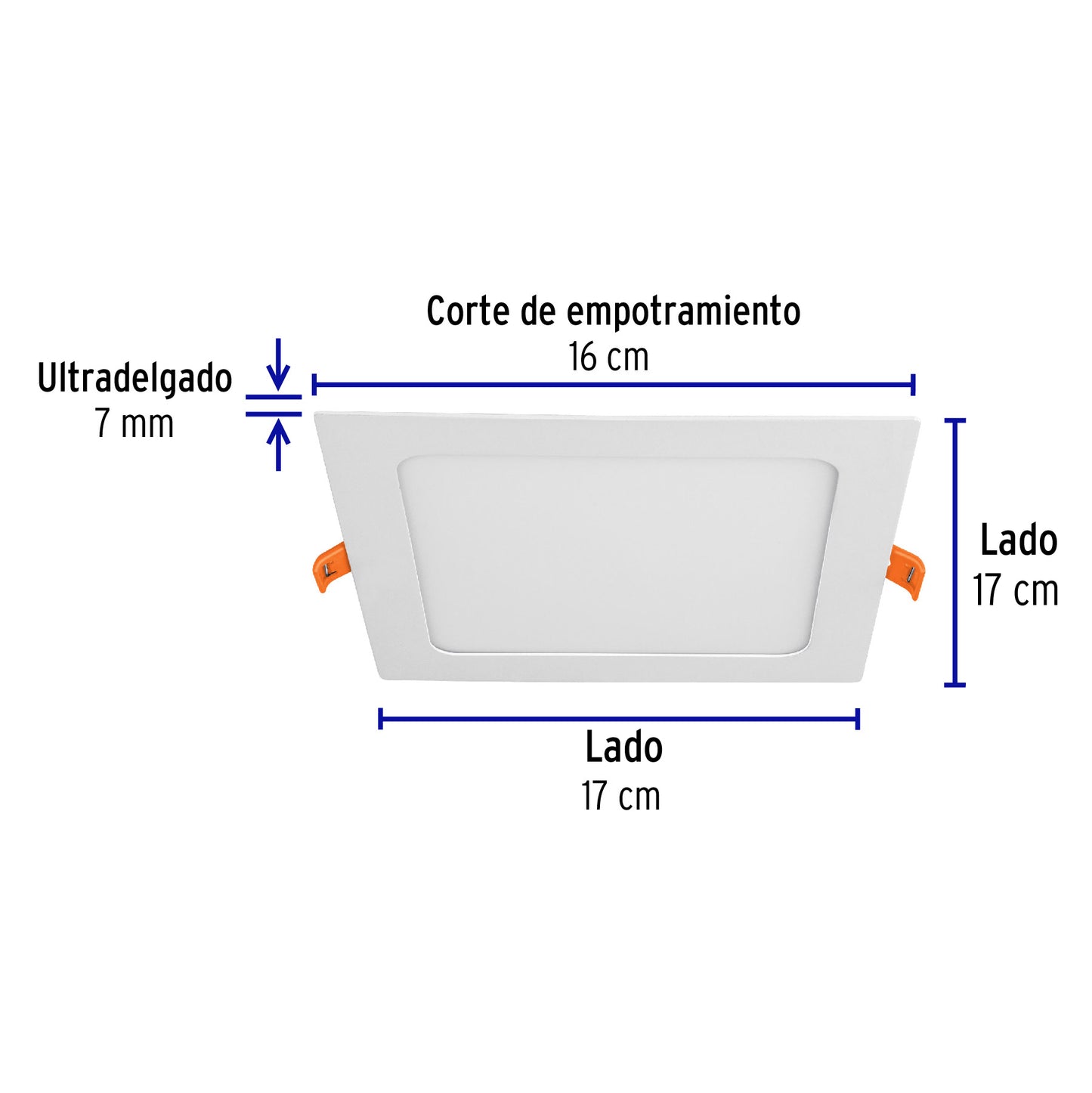 LUMINARIO LED SLIM,EMPOTRAR CUADRADO,12W 48541  *