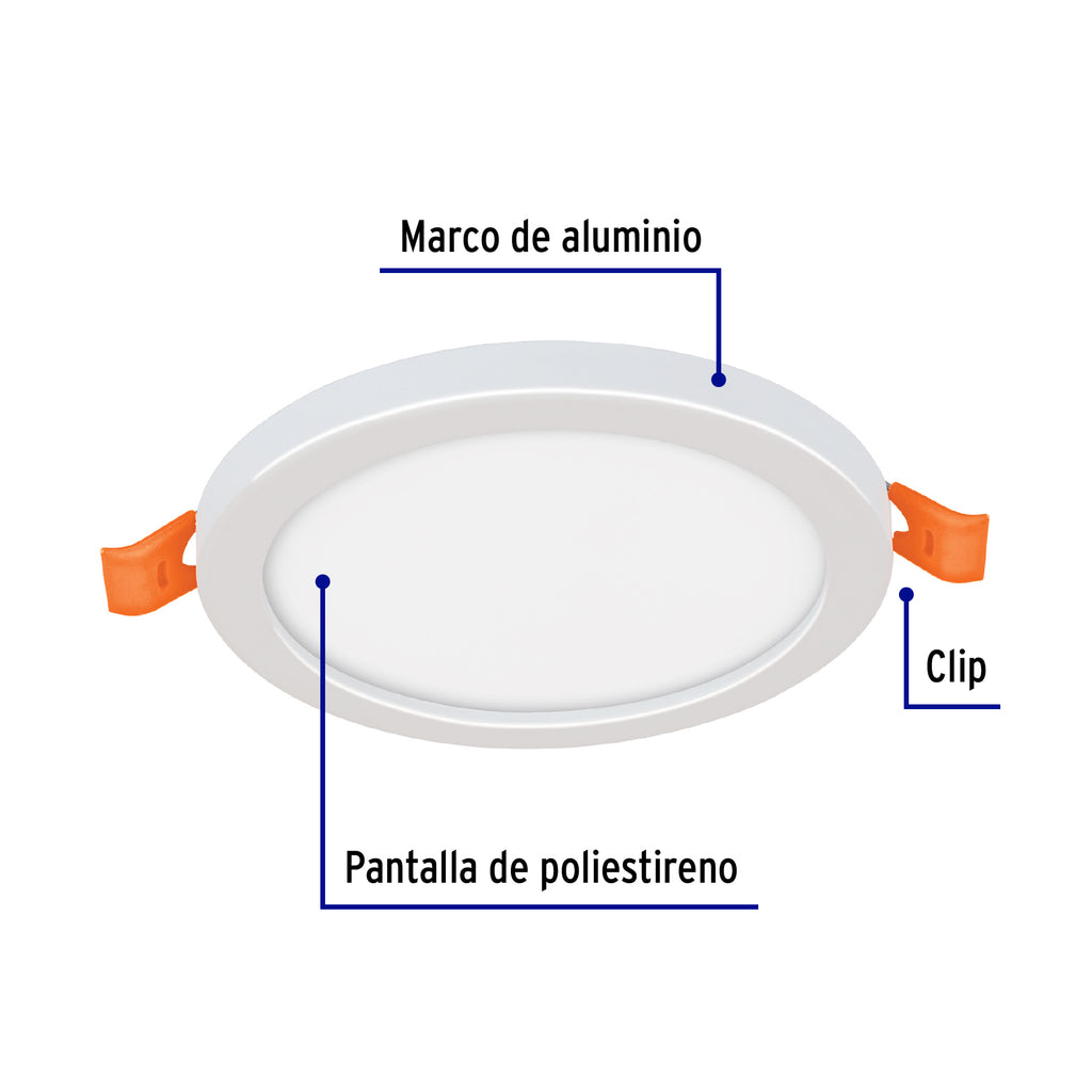 LUMINIARIO DE LED PARA EMPOTRAR 6W, AJUSTABLE, LUZ DE DÍA 47796 *