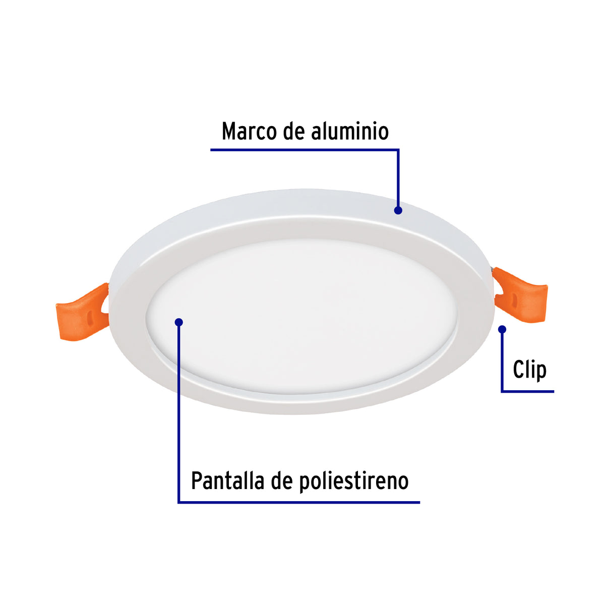 LUMINIARIO DE LED PARA EMPOTRAR 6W, AJUSTABLE, LUZ DE DÍA 47796 *