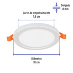 LUMINIARIO DE LED PARA EMPOTRAR 6W, AJUSTABLE, LUZ DE DÍA 47796 *