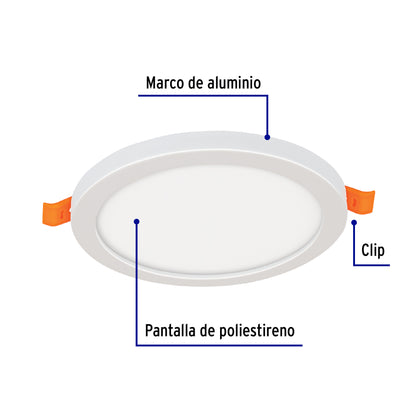 LUMINARIO DE LED PARA EMPOTRAR 8W, AJUSTABLE, LUZ DE DÍA 47797 *