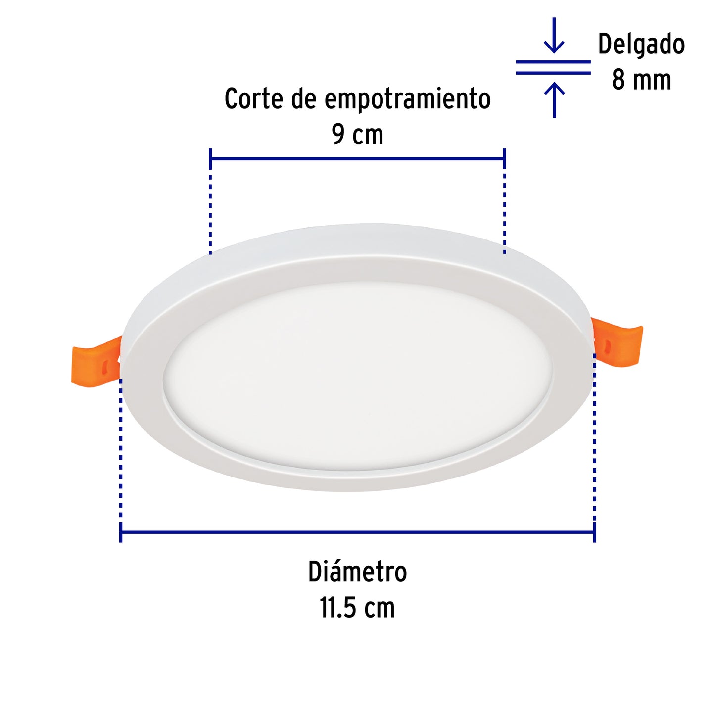 LUMINARIO DE LED PARA EMPOTRAR 8W, AJUSTABLE, LUZ DE DÍA 47797 *