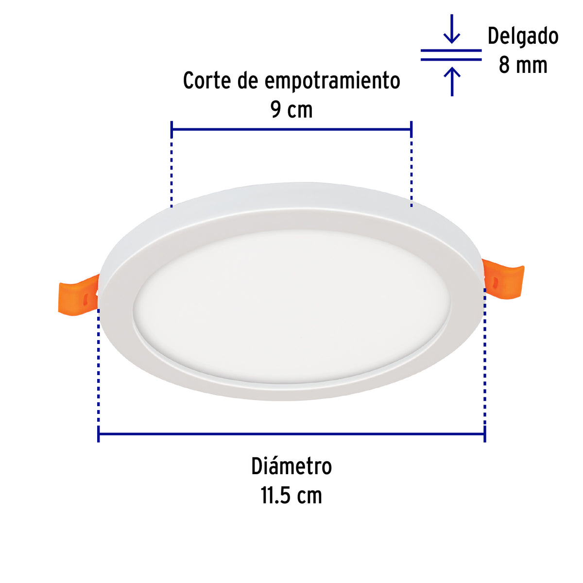 LUMINARIO DE LED PARA EMPOTRAR 8W, AJUSTABLE, LUZ DE DÍA 47797 *