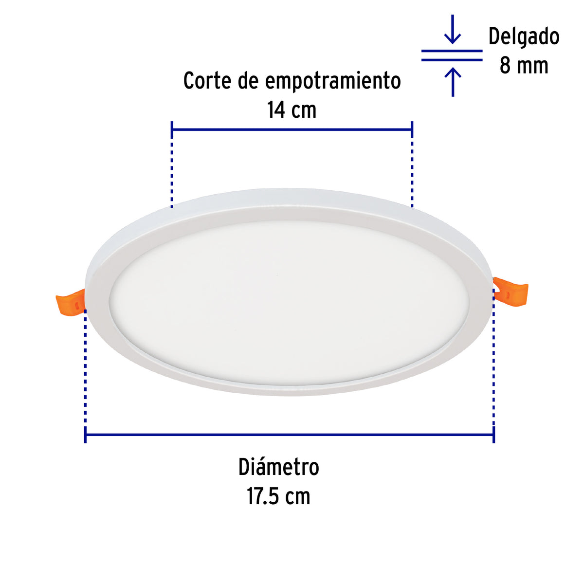 LUMINARIO DE LED PARA EMPOTRAR 15W, AJUSTABLE, LUZ DE DÍA 47798 *