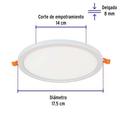 LUMINARIO DE LED PARA EMPOTRAR 15W, AJUSTABLE, LUZ DE DÍA 47798 *