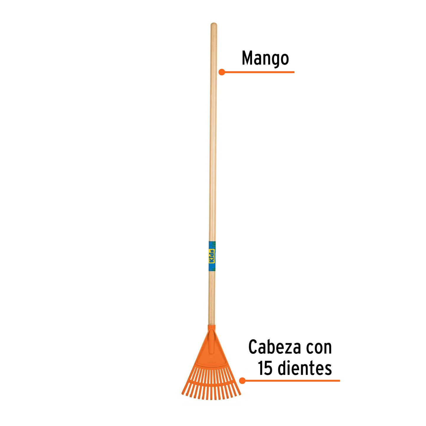 ESCOBA DE JARDÍN PARA NIÑOS CON MANGO DE 42', TRUPER 14346 P