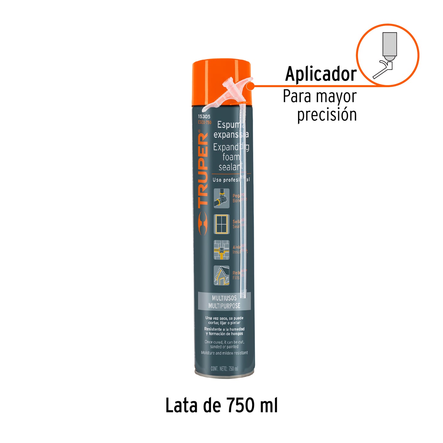 ESPUMA EXPANSIVA DE 750ML, TRUPER 15305 *