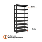 Estante metálico 8 repisas capacidad 80 Kg,180x45x85, TRUPER 58004 *