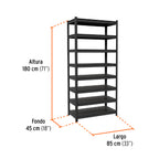 Estante metálico 8 repisas capacidad 80 Kg,180x45x85, TRUPER 58004 *