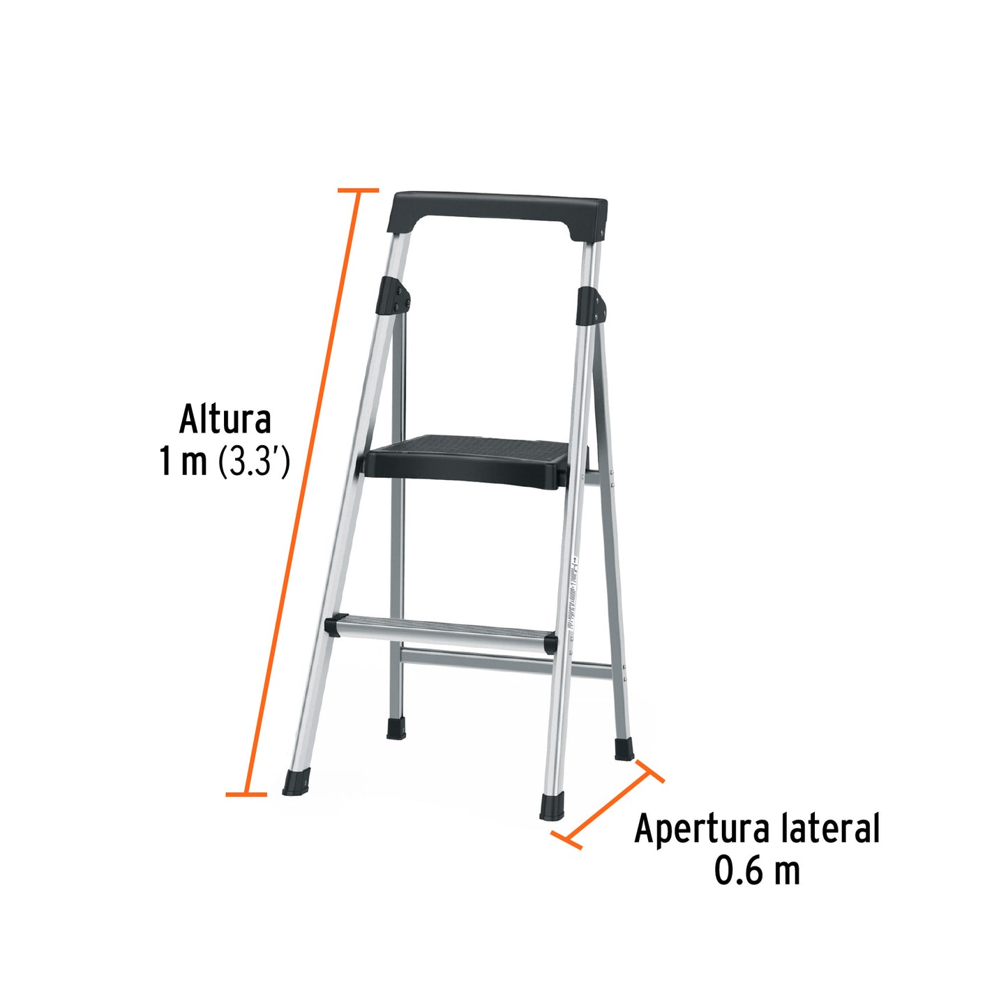 ESCALERA PLEGABLE DE ALUMINIO, 2 PELDAÑOS 16763 *