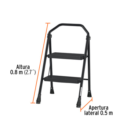 ESCALERA TUBULAR, PLEGABLE. 2 PELDAÑOS, TRUPER 103142 *