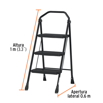ESCALERA TUBULAR, PLEGABLE 3 PELDAÑOS, TRUPER 103143 *
