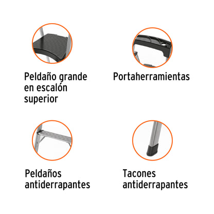 ESCALERA PLEGABLE DE ALUMINIO 4 PELDAÑOS 16765 *
