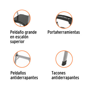 ESCALERA PLEGABLE DE ALUMINIO 4 PELDAÑOS 16765 *