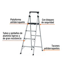 Cargar imagen en el visor de la galería, ESCALERA PLEGABLE DE ALUMINIO 4 PELDAÑOS 16765 *
