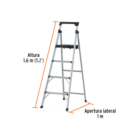 ESCALERA PLEGABLE DE ALUMINIO 4 PELDAÑOS 16765 *