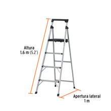 Cargar imagen en el visor de la galería, ESCALERA PLEGABLE DE ALUMINIO 4 PELDAÑOS 16765 *
