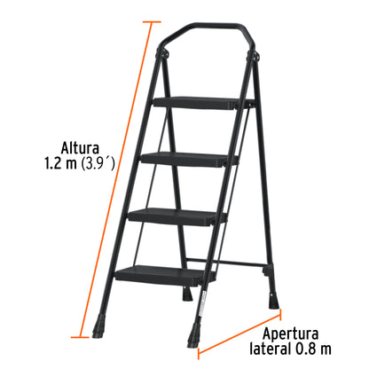 ESCALERA TUBULAR, PLEGABLE, 4 PELDAÑOS, TRUPER 103144 *