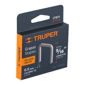 CAJA CON 1000 PIEZAS 5/16''CORONA 11.3MM PARA ET-21 TRUPER 17971 *