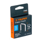 CAJA CON 1000 GRAPAS 1/4" CORONA 10.7 MM PARA ET-50, TRUPER  17965 *