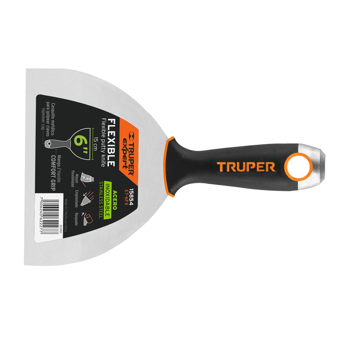 ESPÁTULA FLEXIBLE 6'' ACERO INOX. MANGO COMFORT EXPERT 15854 *