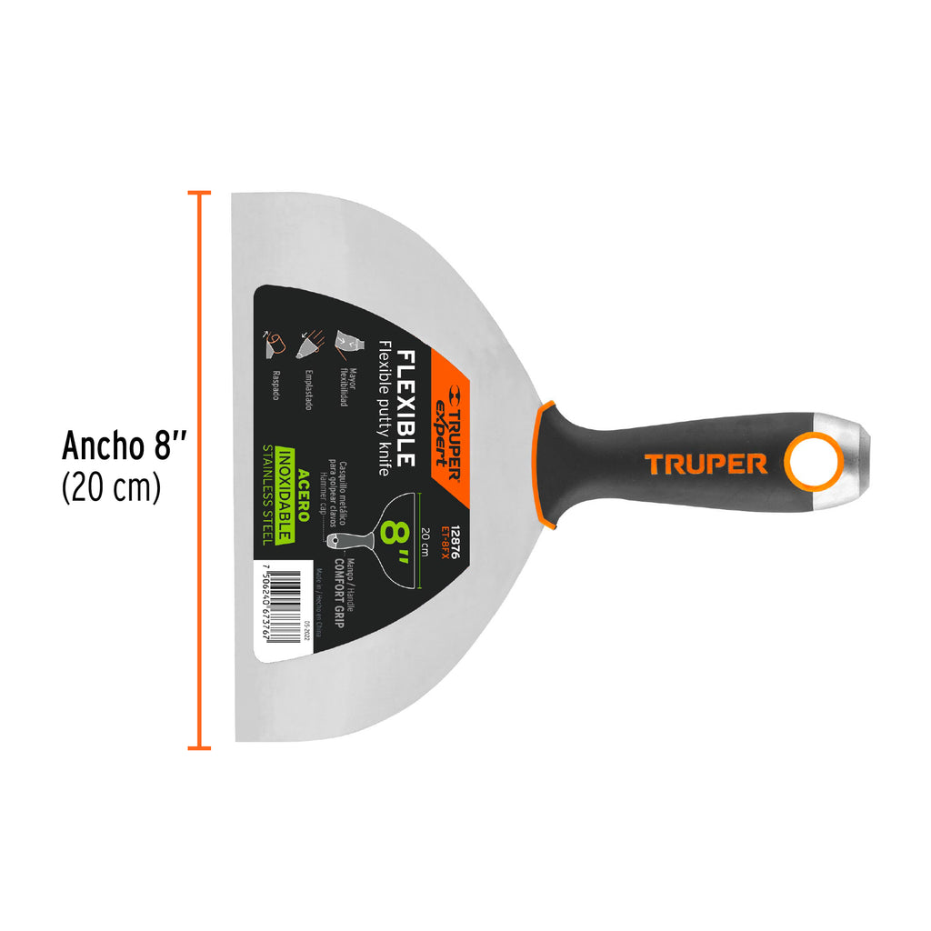 ESPÁTULA FLEXIBLE 8'' ACERO INOX. MANGO COMFORT EXPERT 12876 *