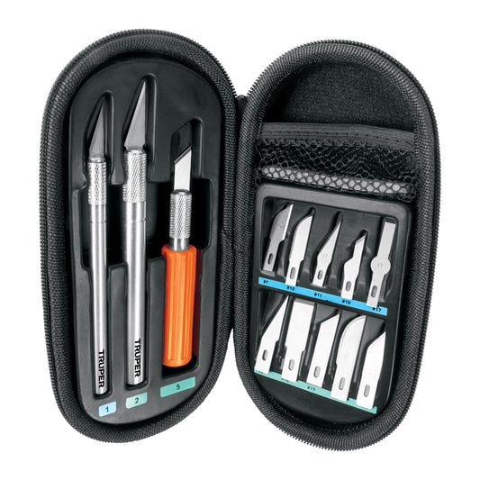 JUEGO DE EXACTOS HOBBY CON 11 PIEZAS EN ESTUCHE, TRUPER 17512 *