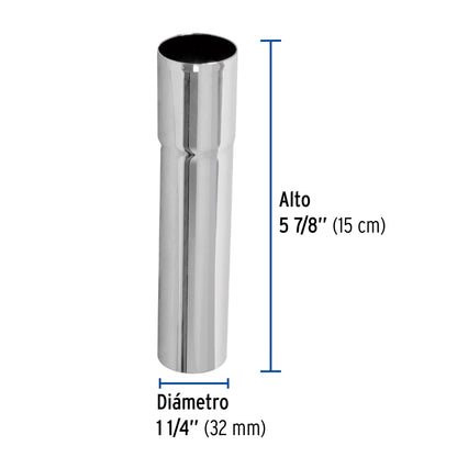 EXTENSIÓN 15 CM LATÓN CROMADO PARA CONTRA DE LAVABO, 1-1/4' 49296 P