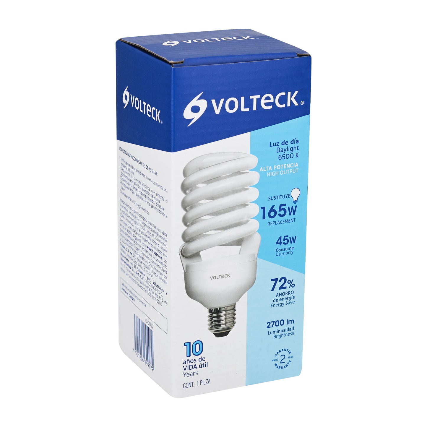 LÁMPARA ESPIRAL 45 W ALTA POTENCIA LUZ DE DÍA, CAJA 46828 *L