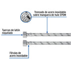 MANGUERA LAVABO/FREGADERO, ACERO INOX, 1/2' X 1/2', 100 CM 49526 *